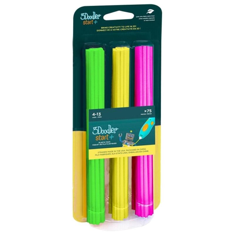 3DOODLER - PENNA 3D KIT RICARICA Neon verde giallo rosa - Giocolandia